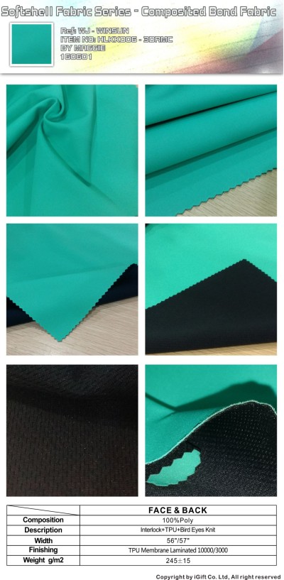 WJ-WNSN 複合款軟殼2合1,3合1風褸面料5 正面照